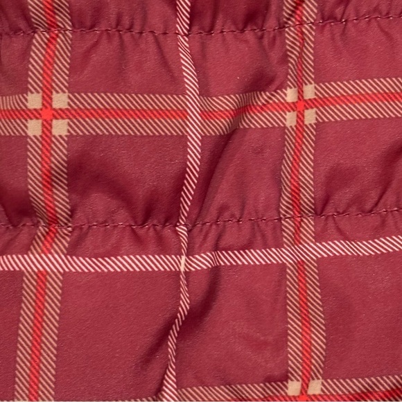 NWT Wonder Nation Reversible Maroon Tan Plaid Faux Fur Puffer Vest - Size 6-9M - Picture 5 of 10